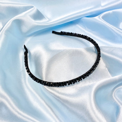 Black Thin Bead Headband image 0