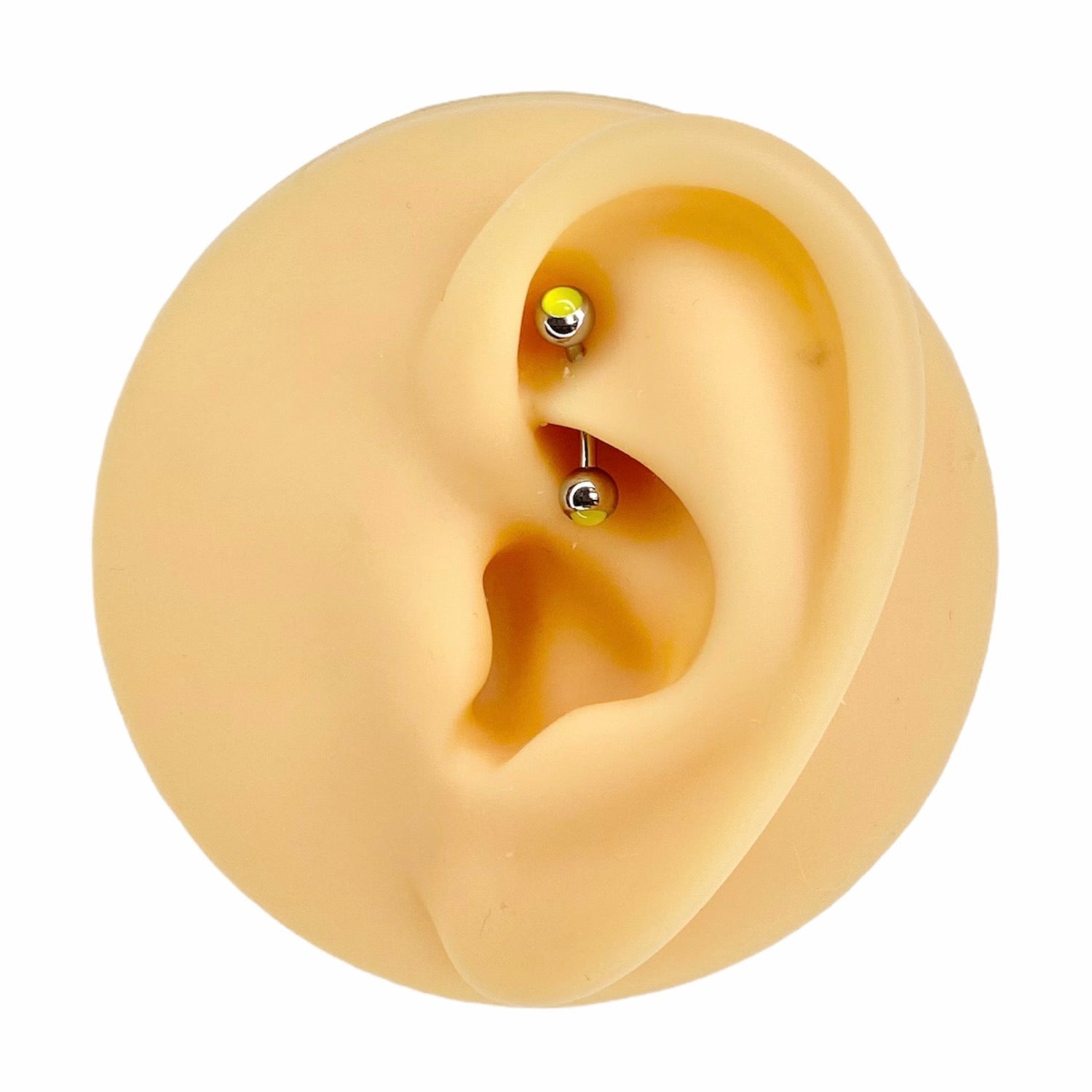 Green Illuminating Double End Curved Barbell image 0