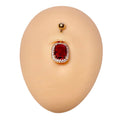 Red Royal CZ Belly Bar  image 0