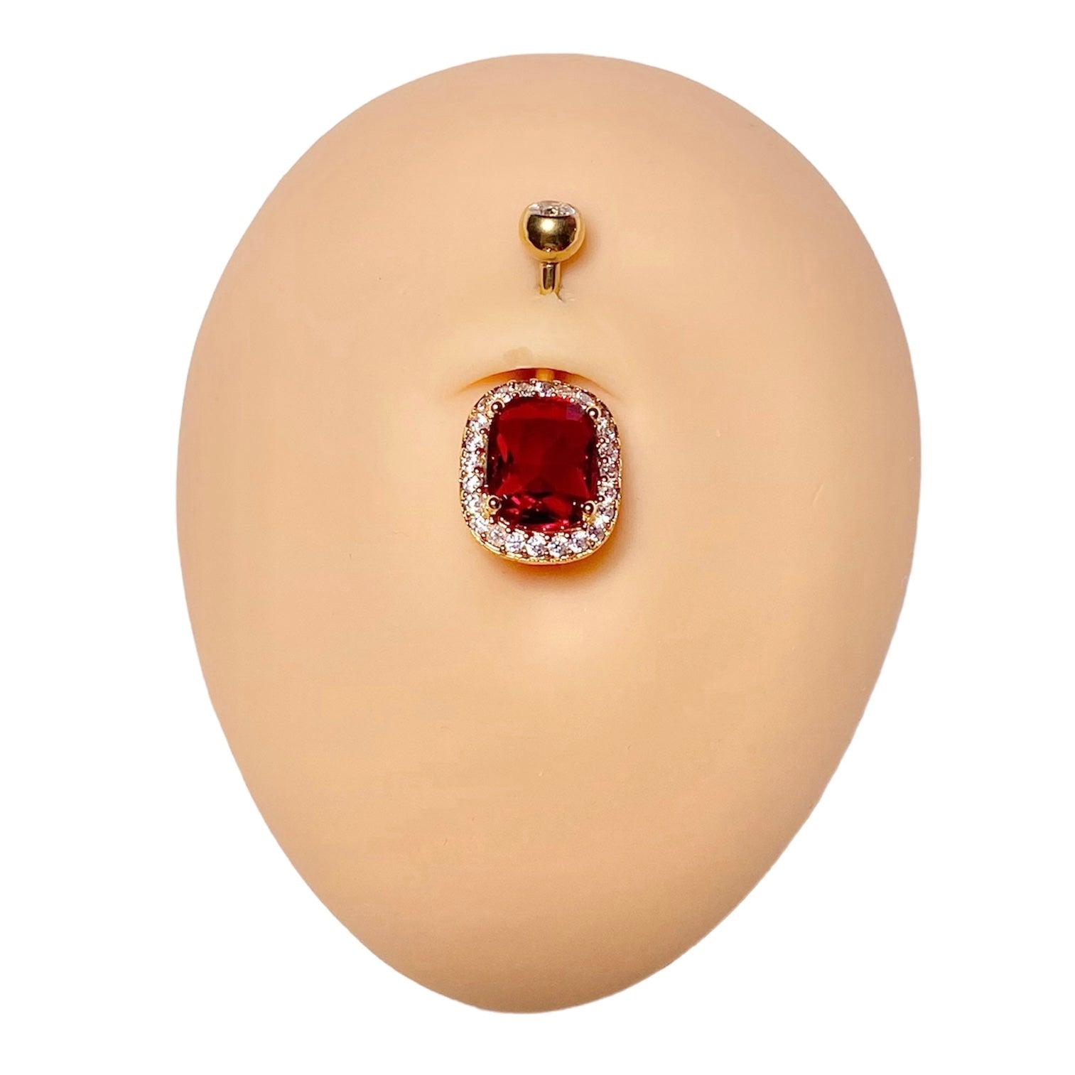Red Royal CZ Belly Bar  image 0