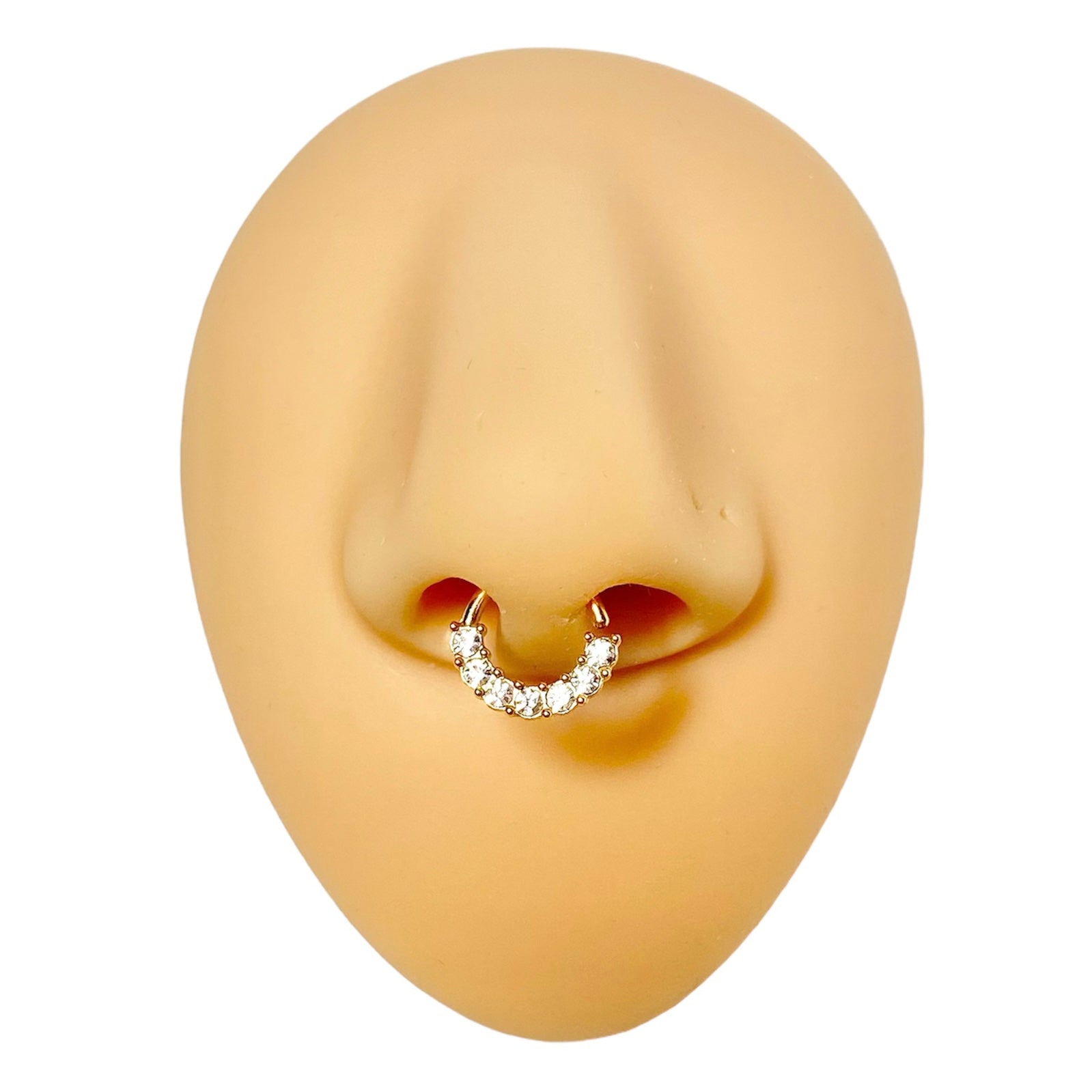 Gold 7 Crystal Gem Bendable Hoop  image 0