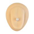White Faux Pearl Tongue Bar image 0