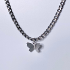 Silver Mini Minimalist Butterfly Necklace image 0