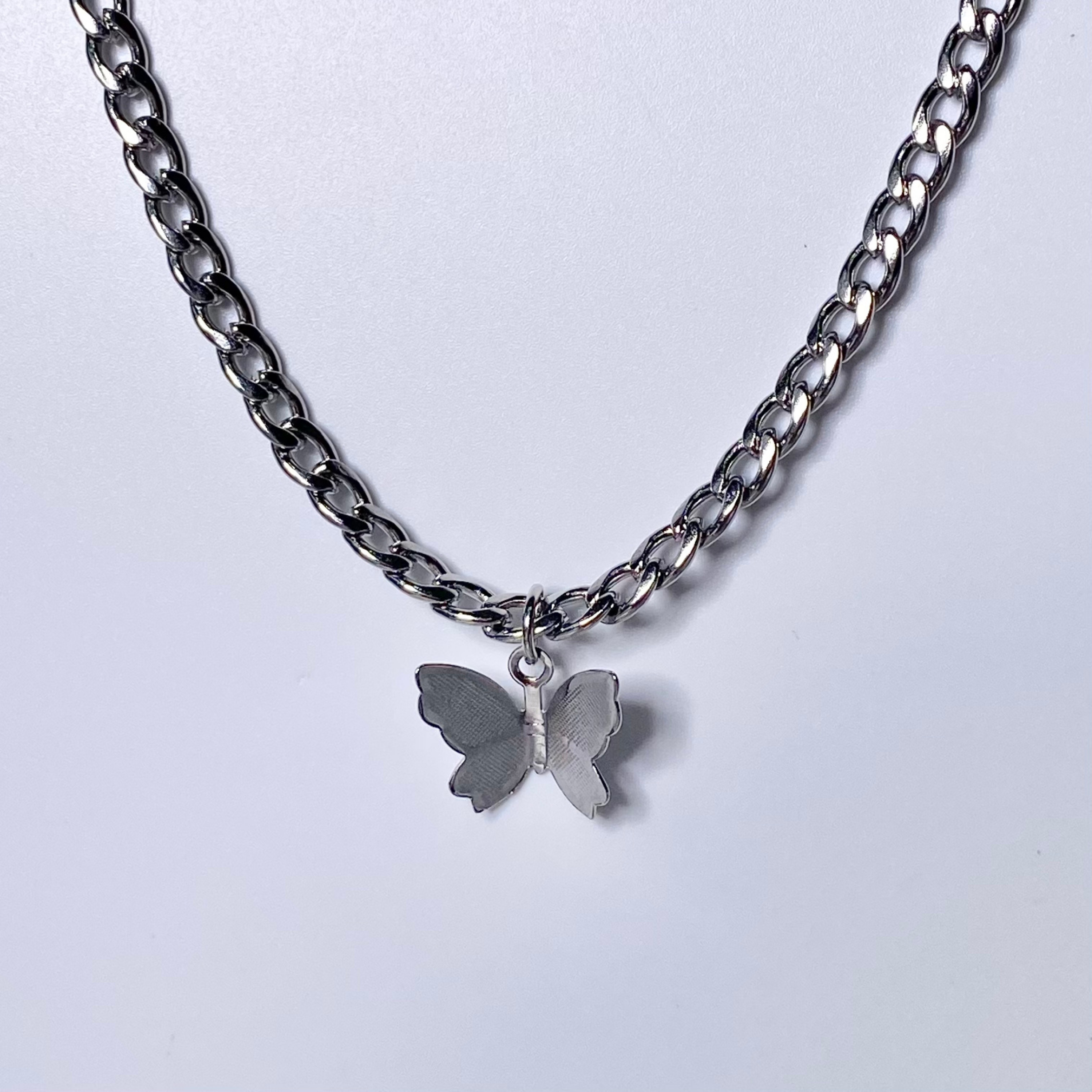 Silver Mini Minimalist Butterfly Necklace image 0