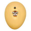 Silver CZ Bow Belly Bar  image 0