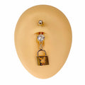 Gold Playboy Lock Belly Bar  image 0