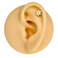 Gold CZ Flower Barbell Stud image 0