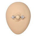 Silver Triple Marquise Nipple Bar image 0