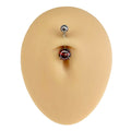 Red Cabochon Stone Belly Bar  image 0