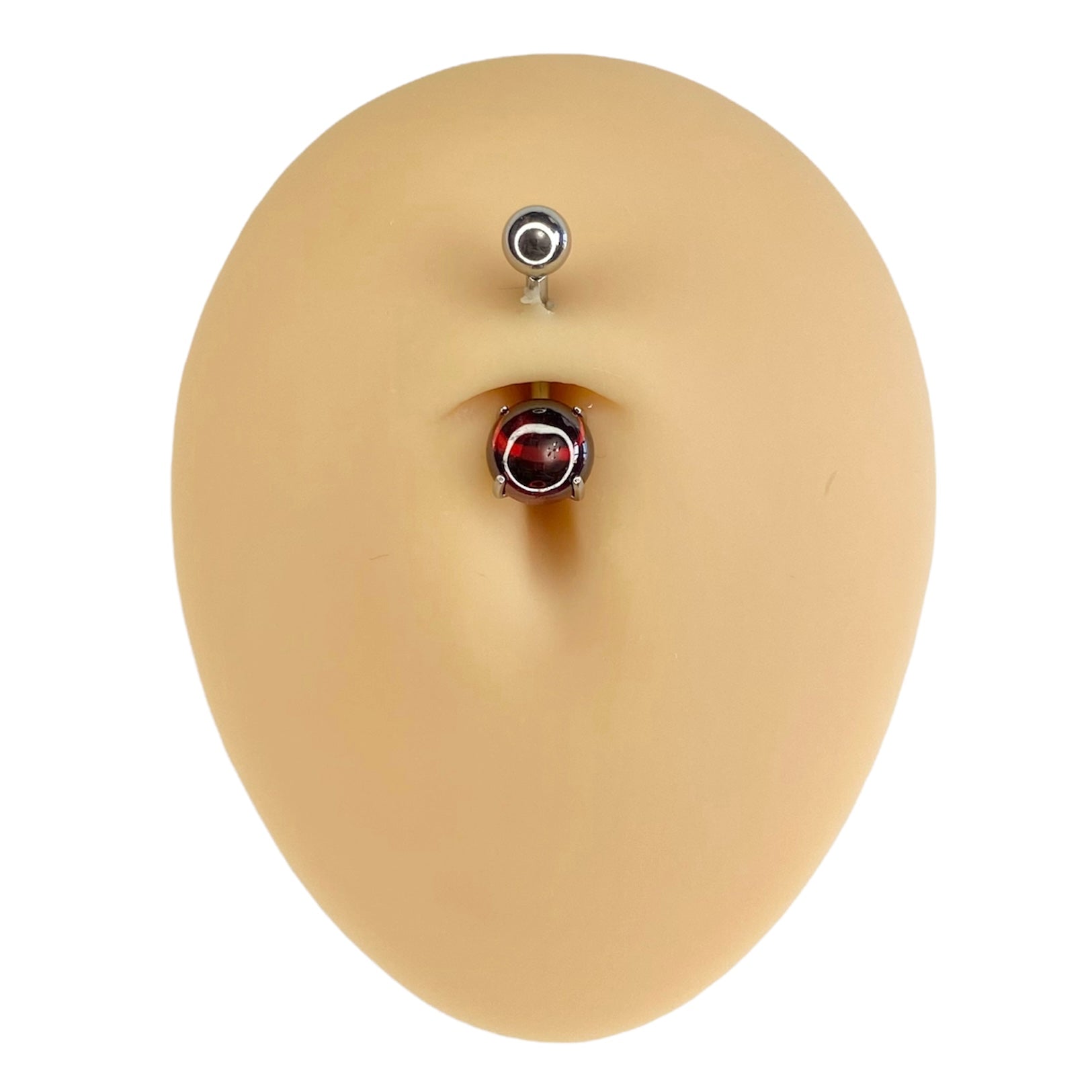 Red Cabochon Stone Belly Bar  image 0
