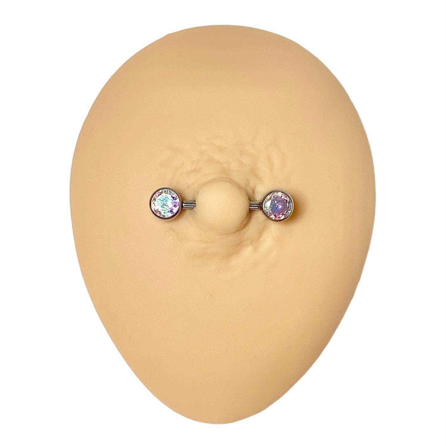 AB Cubic Zirconia Nipple Bar image 0