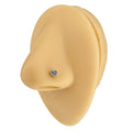Blue 3 CZ Paved Heart Nose Stud image 0
