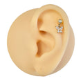 Gold Dangle CZ Butterfly Barbell Stud image 0