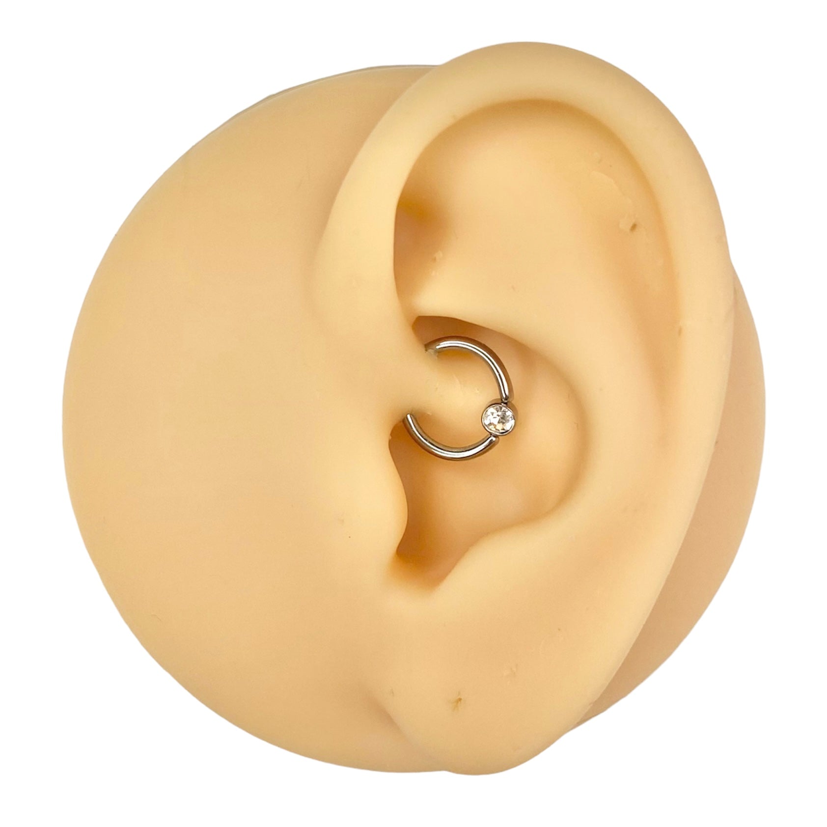Clear Crystal Flat Captive Hoop Ring image 0