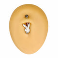 White Opal Glitter Playboy Belly Bar  image 0