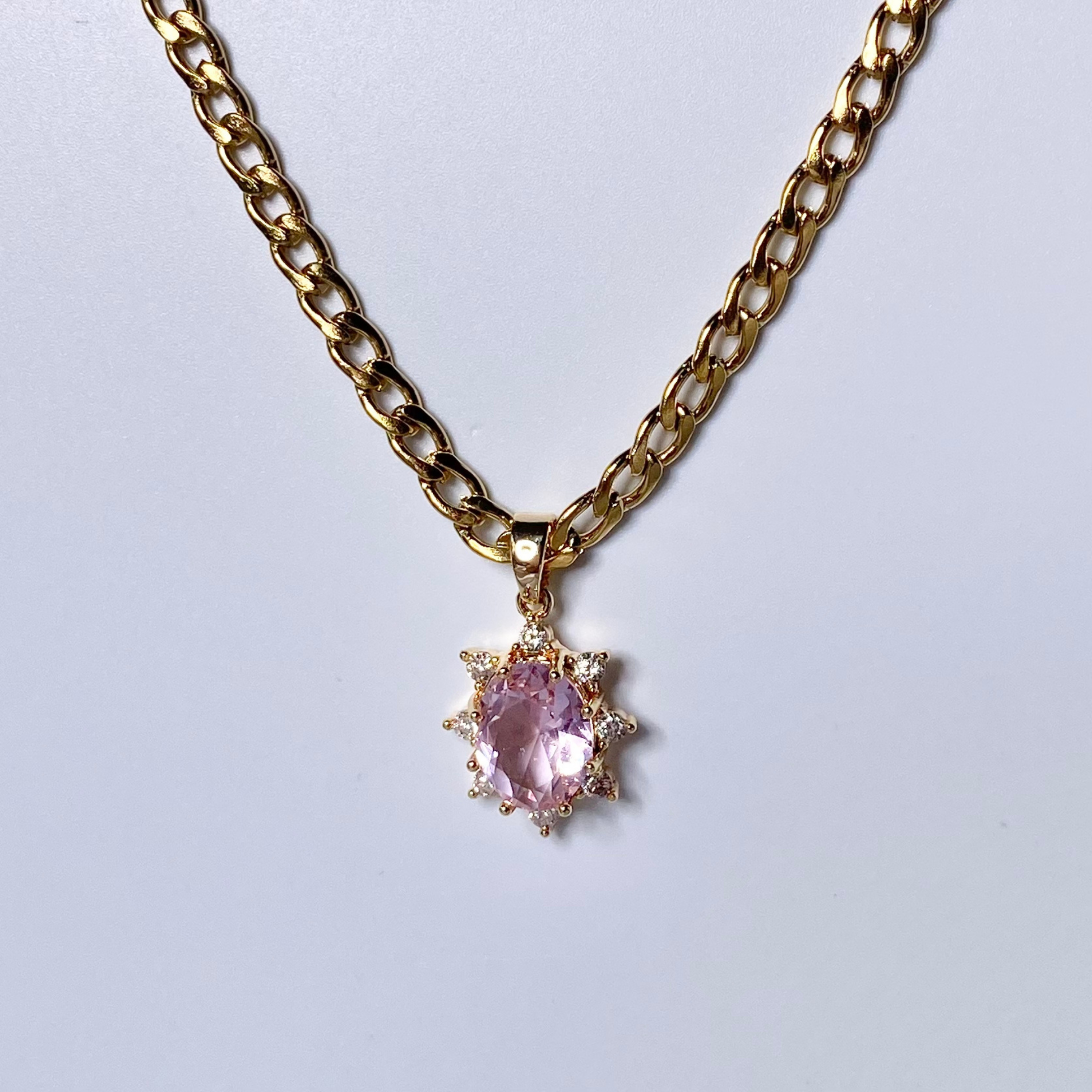 Baby Pink Royal CZ Necklace image 0