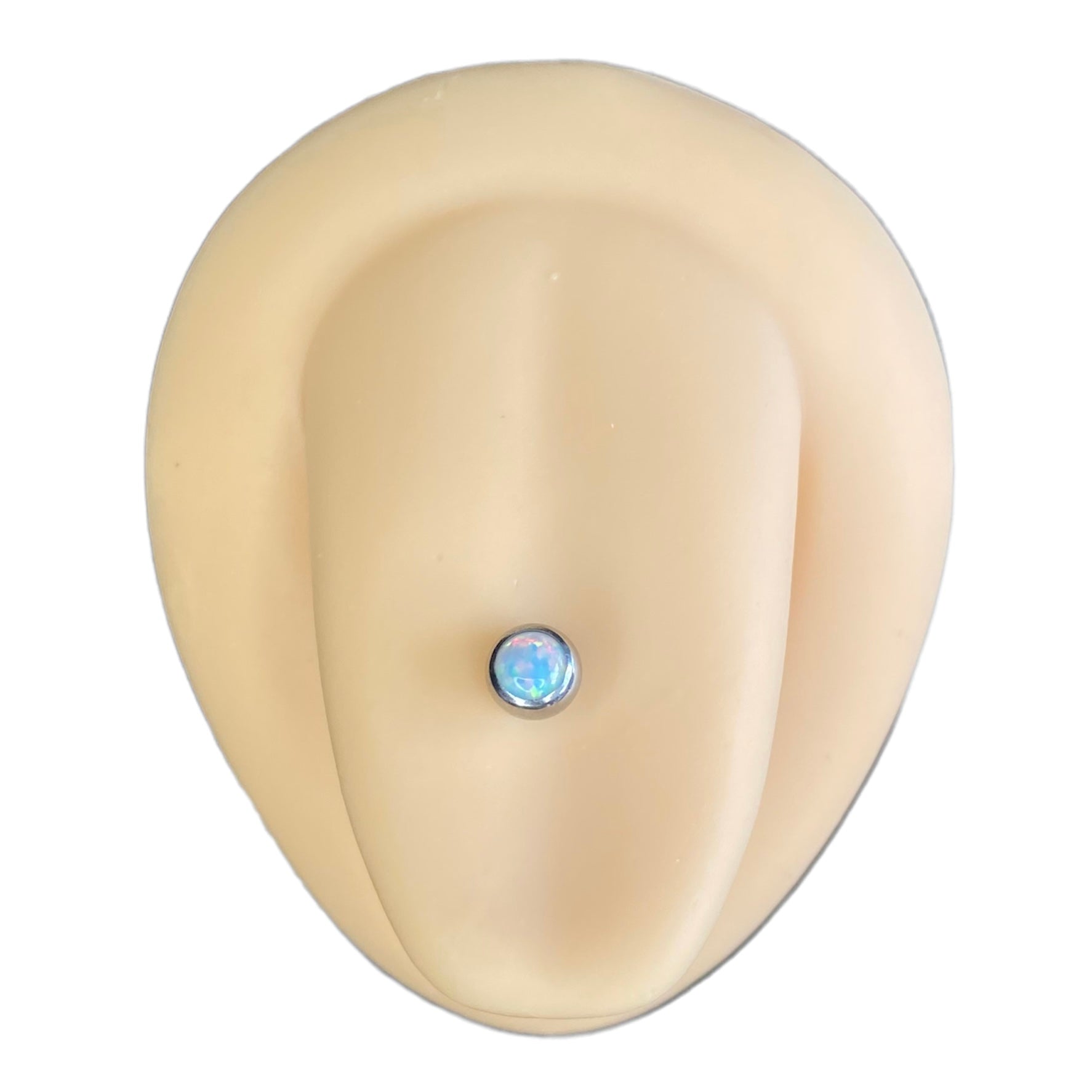 White Opal Press Fit Tongue Bar image 0