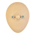 Green Glitter Opal Centre CZ Flower Nipple Bar image 0