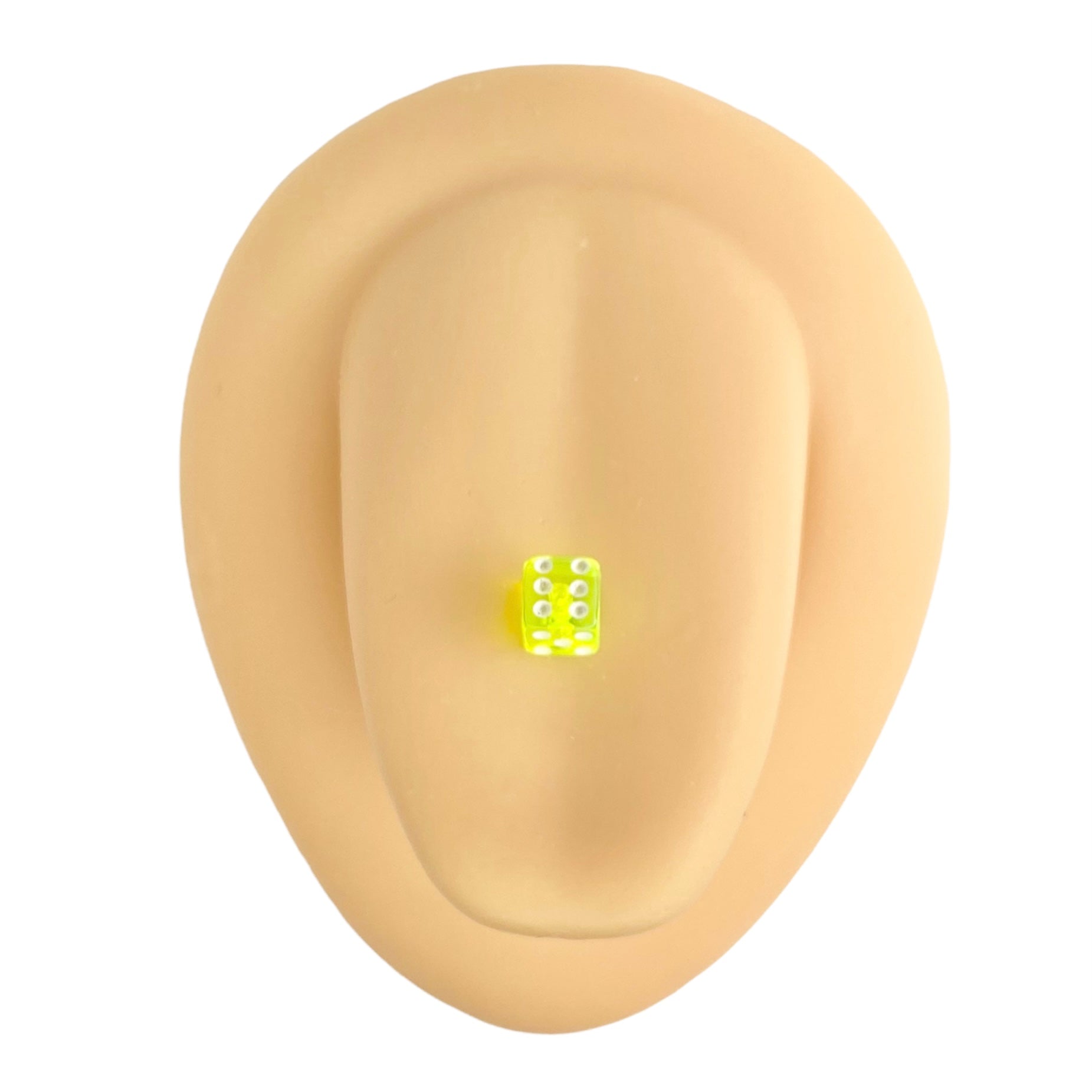 Green / Yellow Acrylic Dice Tongue Bar image 0