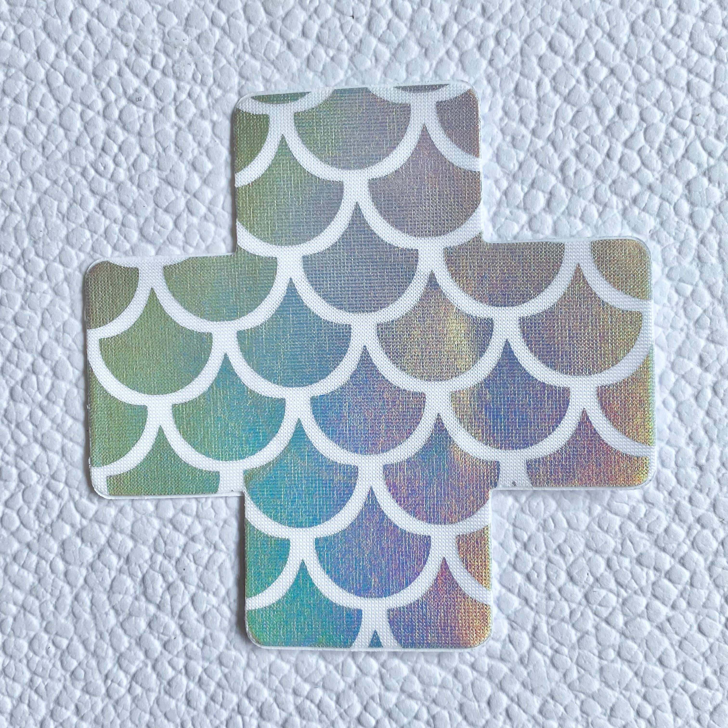 White Holographic Scale Cross Nipple Covers image 0