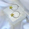 Green AB Sequin Flower Hoop Earrings image 0