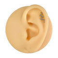 Silver Snake Titanium Flat Back Stud image 0