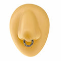 White Clear Opalites Paved Septum Clicker Hoop  image 0