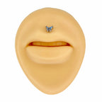 Blue Cubic Zirconia Butterfly Flat Back Stud image 1