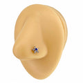 Blue CZ Flower Nose Stud image 0