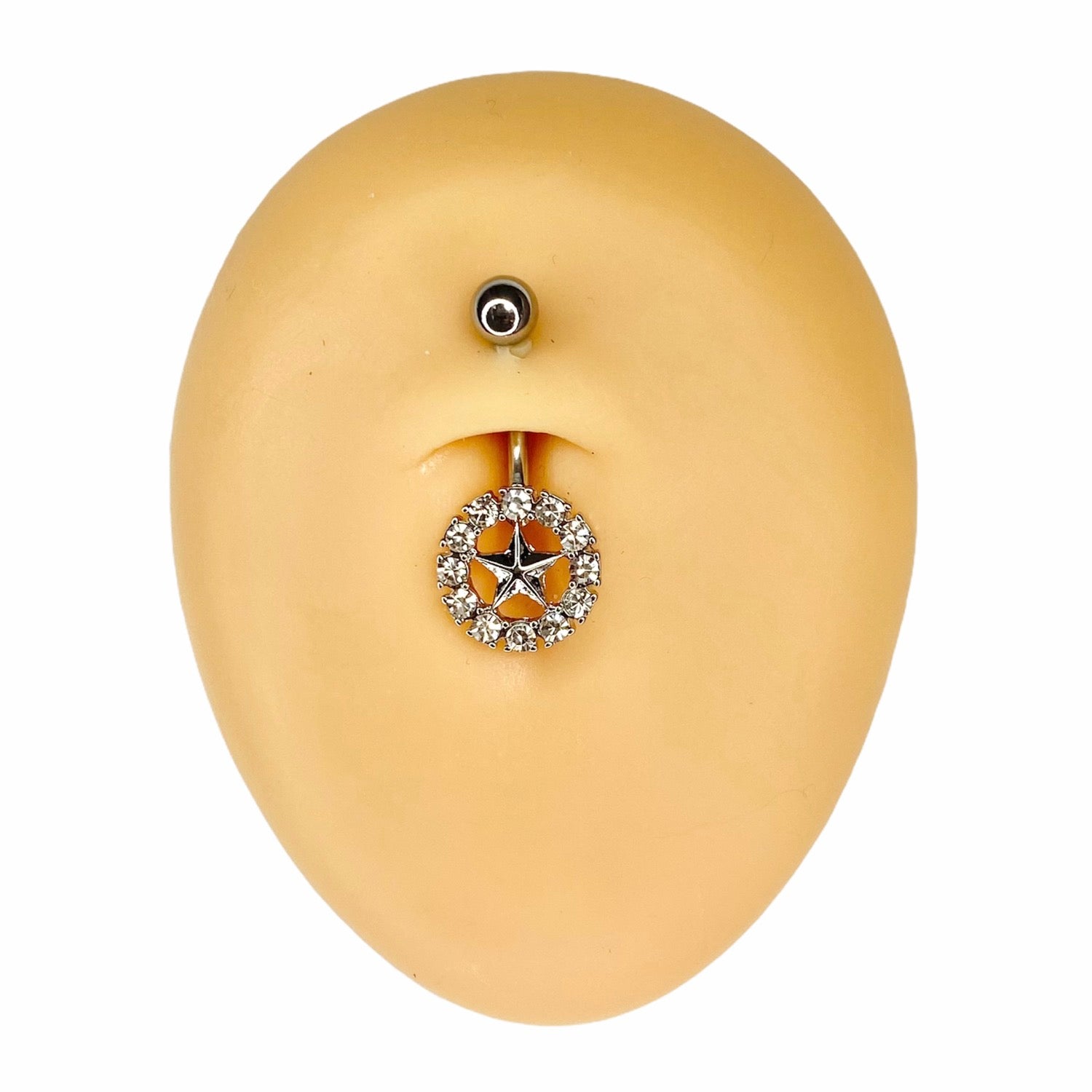 Gold Crystal Circle Star Belly Bar  image 0