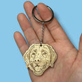 Personalised Custom Shape Wooden Pet Engraved Keyring
