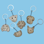 Personalised Custom Shape Wooden Pet Engraved Keyring