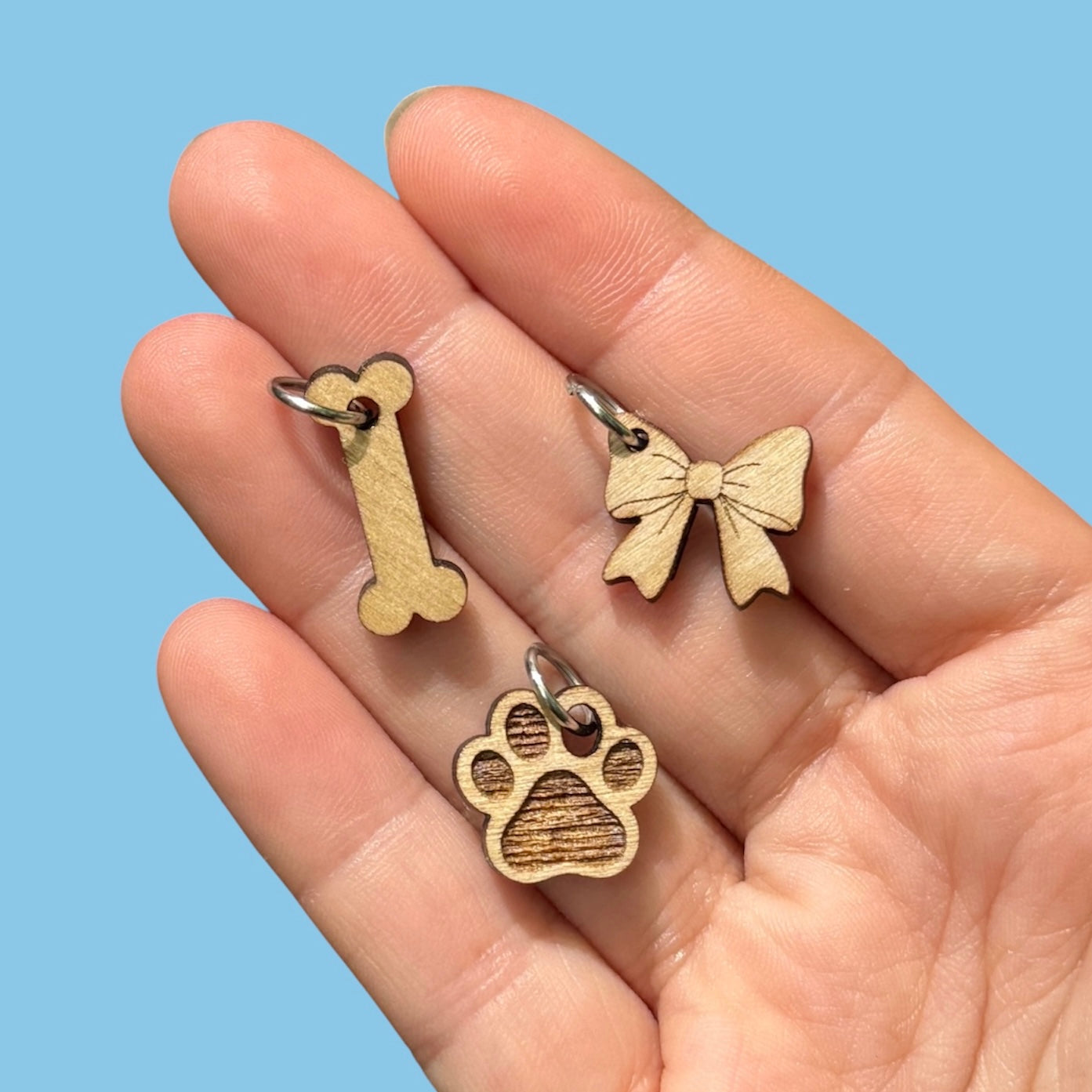 Personalised Custom Shape Wooden Pet Engraved Keyring
