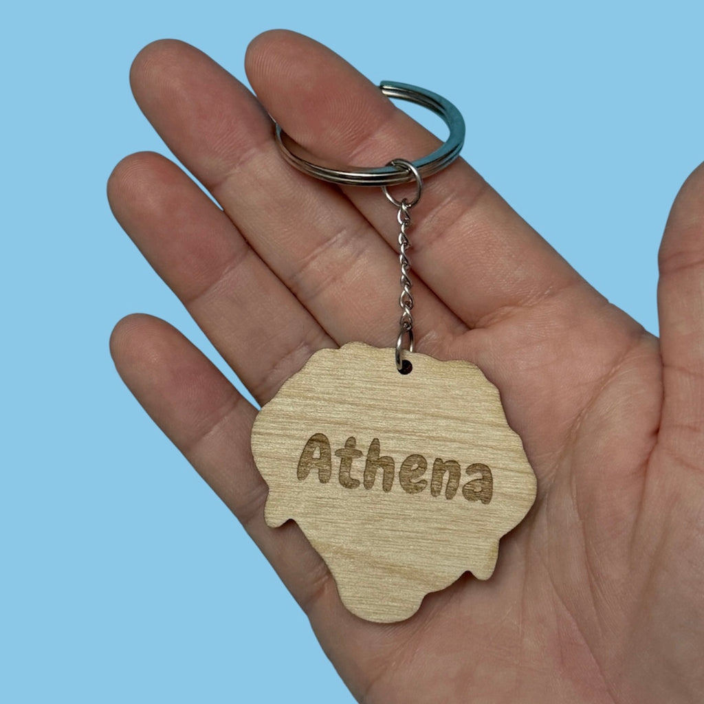 Personalised Custom Shape Wooden Pet Engraved Keyring