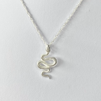 Silver Engraved Snake Necklace image 0