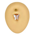 Gold Shell Covered Butterfly Belly Bar image 0