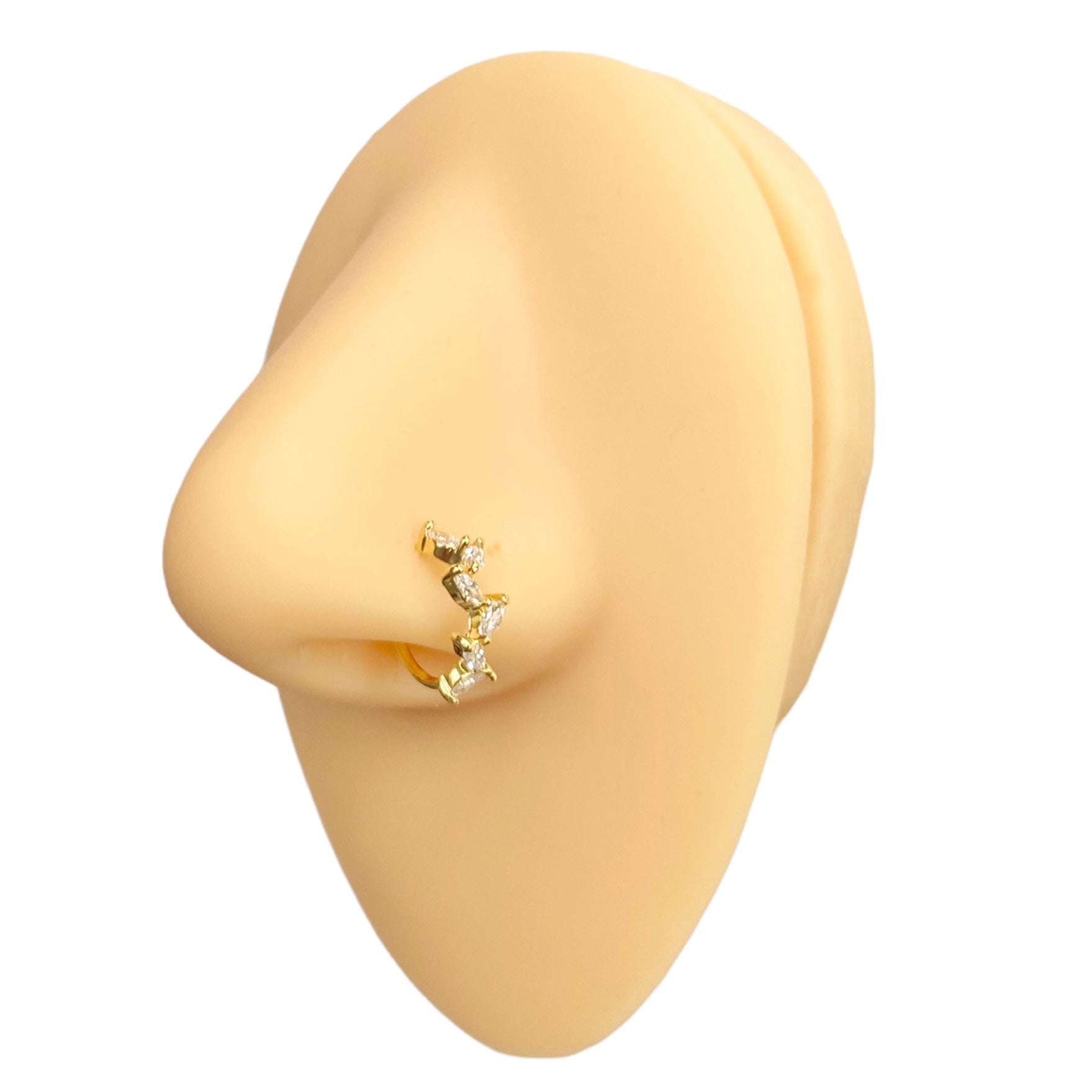 Gold CZ Marquise Vine Bendable Hoop image 0