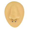 Gold Fake Septum CZ Prong Horseshoe  image 0