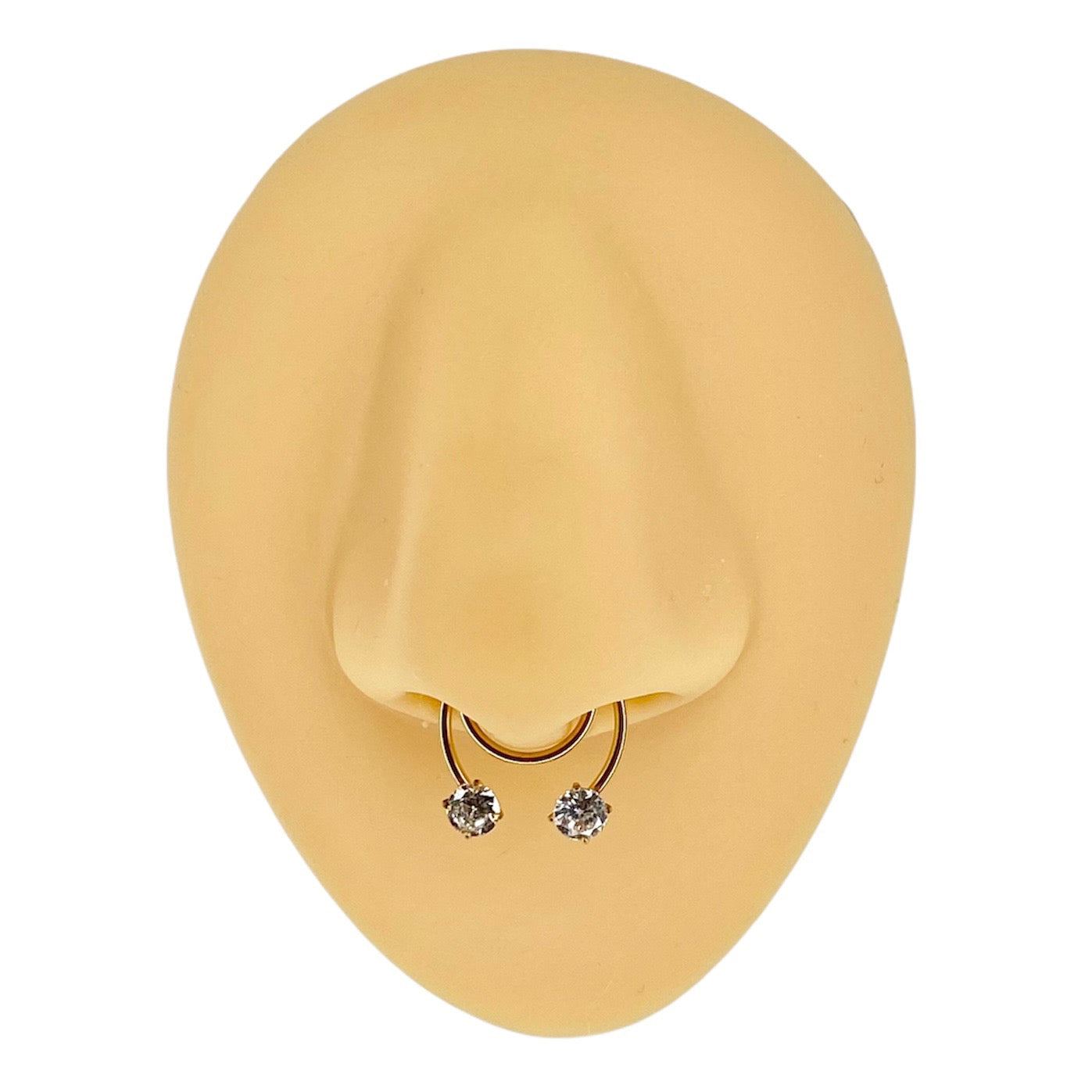Gold Fake Septum CZ Prong Horseshoe  image 0
