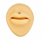 Silver Clear CZ Ball Top Flat Back Stud image 1