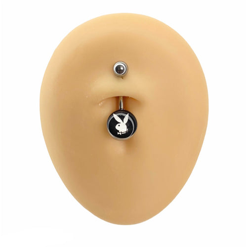Black Playboy Print Inlay Belly Bar  image 0