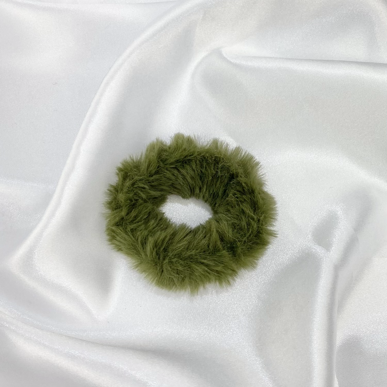 Khaki Fur Scrunchie image 0