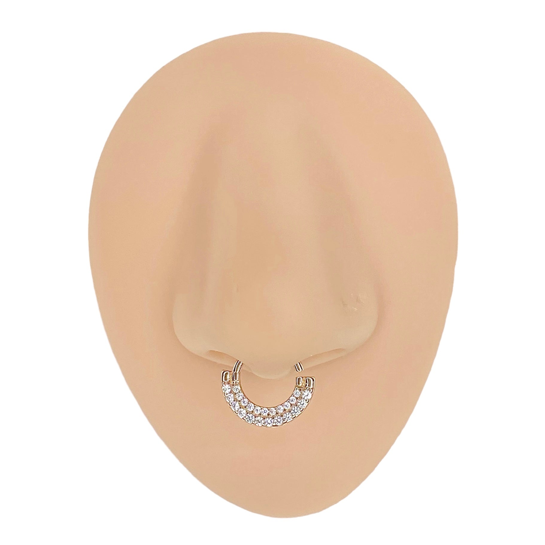 Gold Double CZ Paved Bendable Hoop image 0