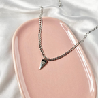 Silver Evil Eye Heart Necklace image 1