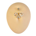 Gold Faceted Crystal Butterfly Belly Bar  image 0