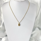 Gold CZ Stars Tag Necklace image 1