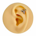 Gold Aurora Borealis CZ Paved Bee Flat Back Stud image 0