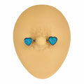Blue Druzy Stone Heart Nipple Bar image 0