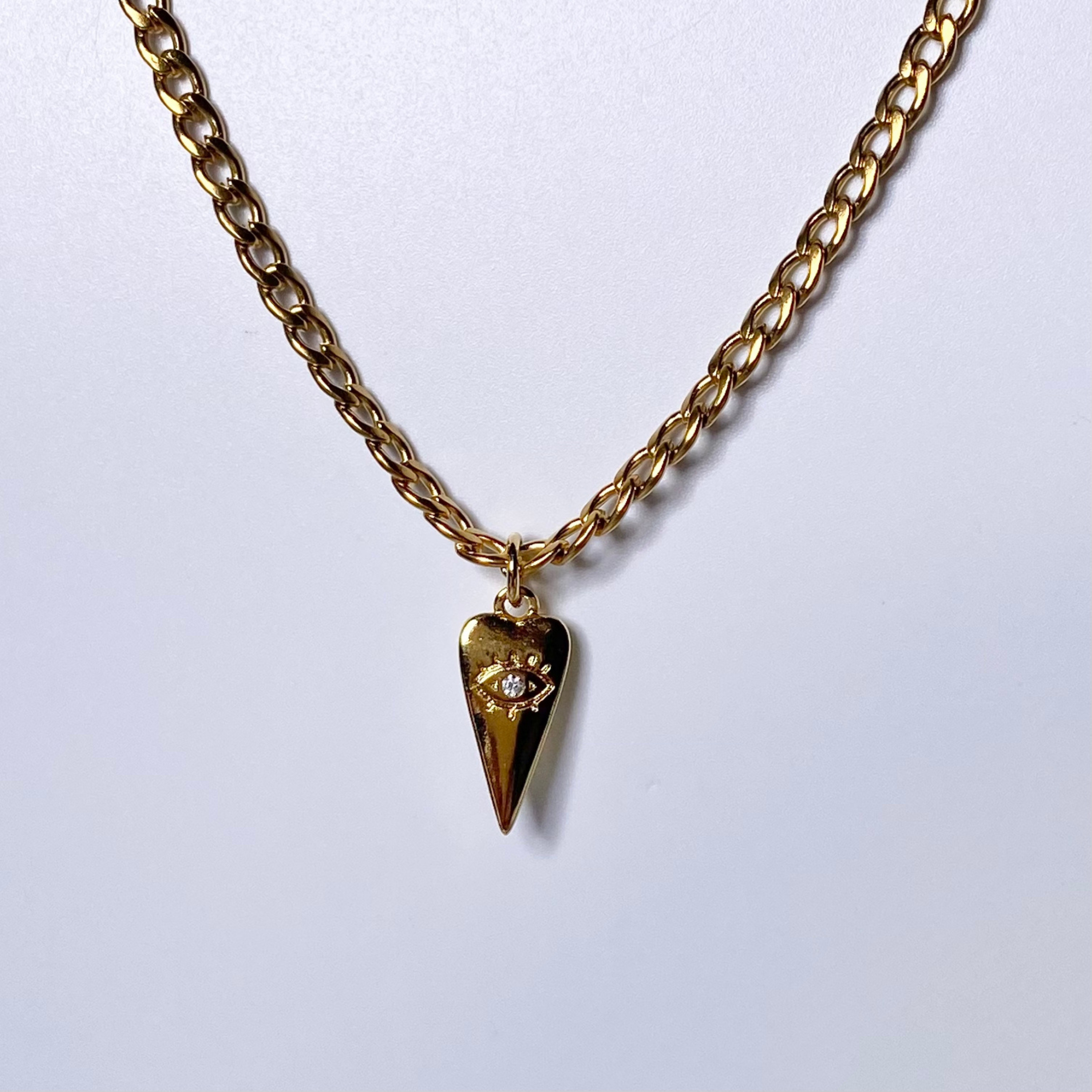 Gold Evil Eye Heart Necklace image 0