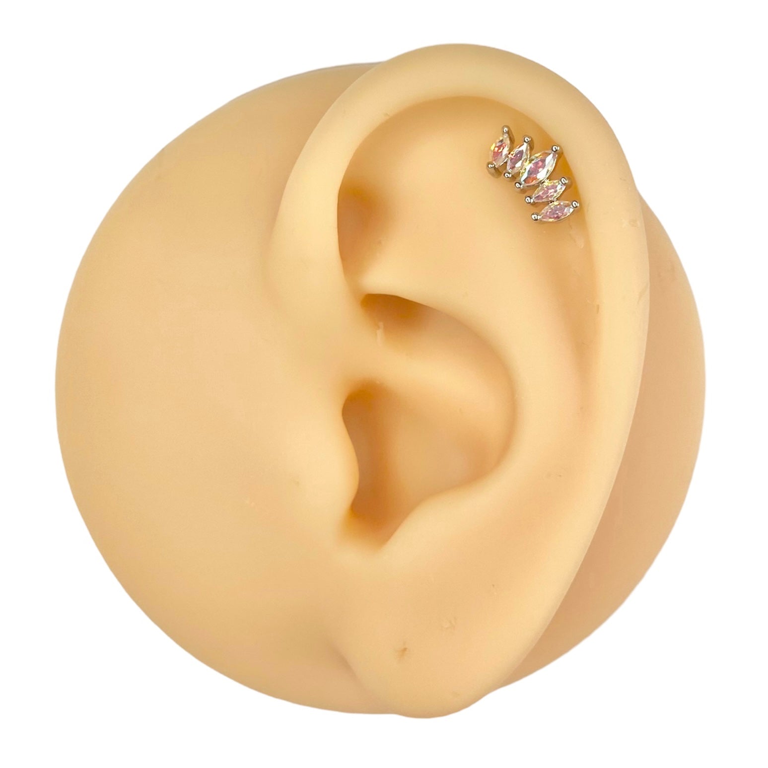 AB Prong Set Marquise CZ Flat Back Stud image 0